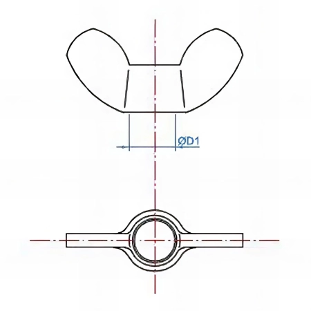 25 écrous à oreilles, zingué - M16