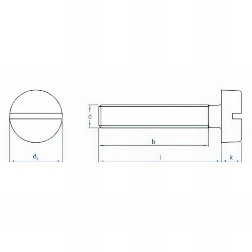500 vis tête cylindrique M5 x 8 mm rainuré, 4.8, zingué