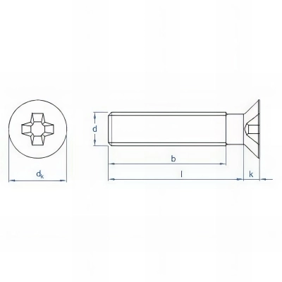 500 vis métriques M3 x 25 mm à tête fraisée, empreinte ph, 4.8, zingué 2