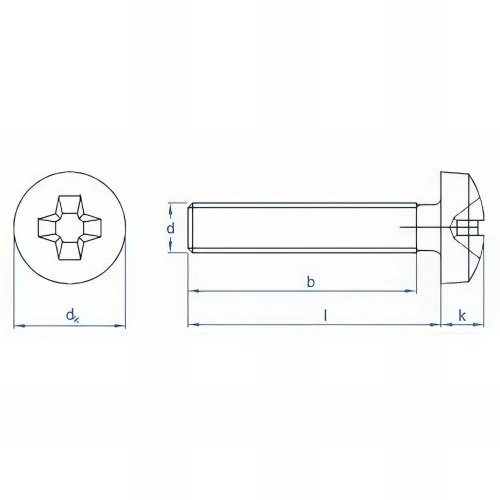 250 vis métriques M6 x 50 mm à tête cylindrique bombée, empreinte ph, 4.8, zingué