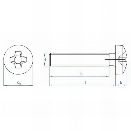 250 vis métriques M6 x 50 mm à tête cylindrique bombée, empreinte ph, 4.8, zingué
