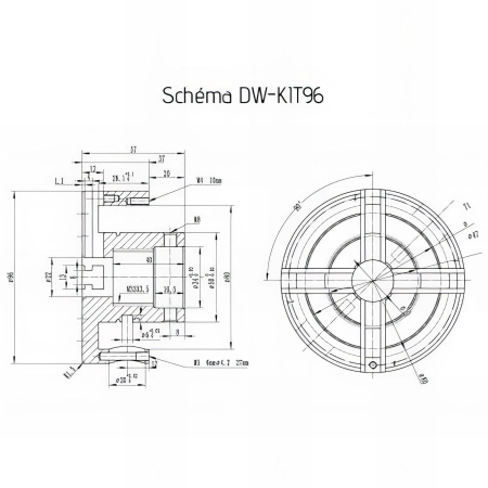 Mandrin 4 mors D. 96 mm - M33