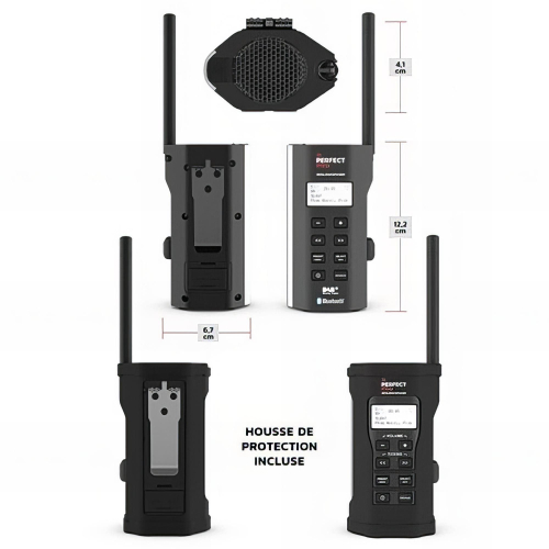 Radio de chantier SOLOWORKER - 2 W - Bluetooth, MP3, Aux in, FM, DAB+ - Perfect Pro