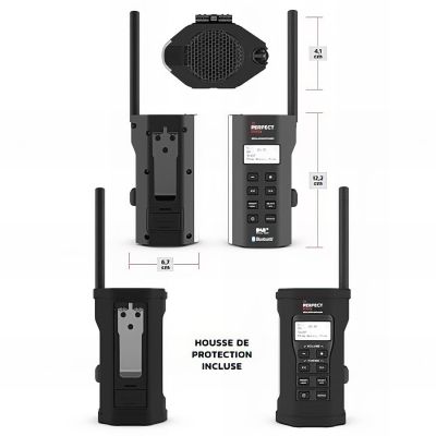 Radio de chantier SOLOWORKER - 2 W - Bluetooth, MP3, Aux in, FM, DAB+ - Perfect Pro