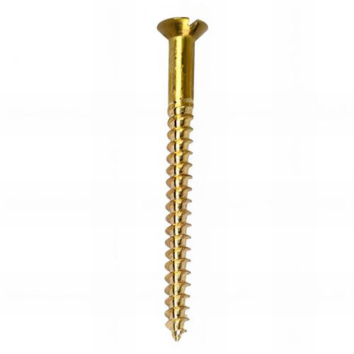 Vis bois tête fraisée Fendue D. 6 x 60 mm Laiton - Boite de 100 pcs - Fixtout VBFF06060LNB