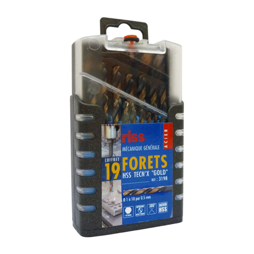 Coffret 19pcs foret hss tecn'x plus  gold