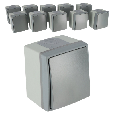 Lot de 10 interrupteurs à bouton poussoir étanche - protection IP55 - 23w07