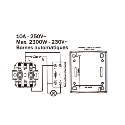 Lot de 10 interrupteurs à bouton poussoir étanche - protection IP55 - 23w07