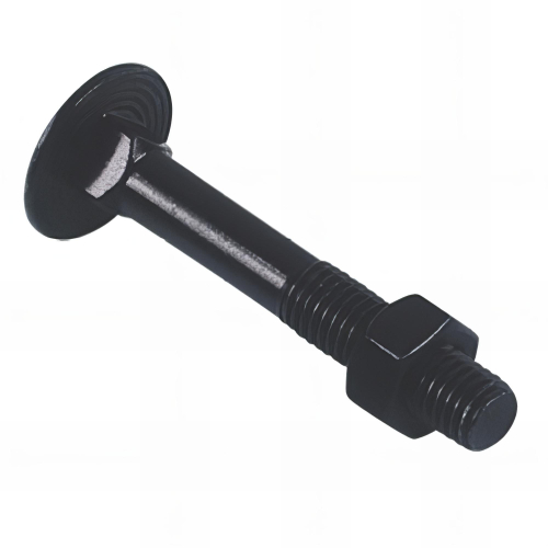 Boulon tête ronde collet carré 7 x 45 mm TRCC Zingué noir - Boite de 200 pcs - Fixtout BTRCC0704506B