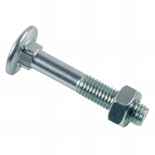 Boulon tête ronde collet carré 10 x 35 mm Zingué - Boite de 100 pcs - Fixtout BTRCC1003502B