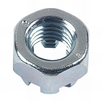 Ecrou hexagonal à créneau dégagé M8 mm Zingué - Boite de 200 pcs - Fixtout EHK0802B