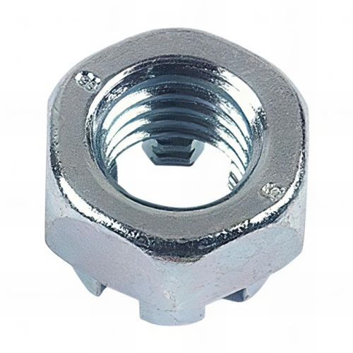Ecrou hexagonal à créneau dégagé M10 mm Zingué - Boite de 100 pcs - Fixtout EHK1002B