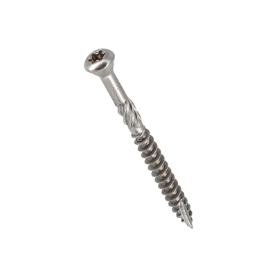 400 vis terrasse INOX A2 - TX25, D. 5 x 60 mm tête réduite crantée + embout offert 2