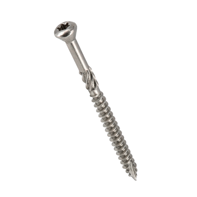 400 vis terrasse INOX A2 - TX25, D. 5 x 70 mm tête réduite crantée + embout offert 2