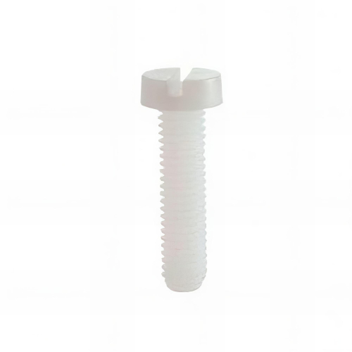 Vis métaux tête cylindrique Fendue 6 x 20 mm Polyamide naturel - Boite de 200 pcs - Fixtout VMCF06020NY