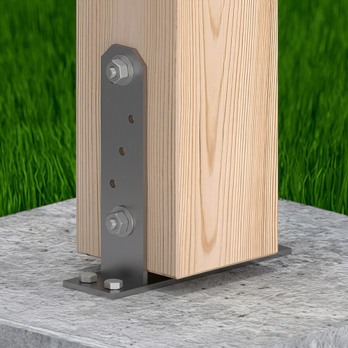 Embase pied de poteau en TT zinguée à visser - 141 x 200 x 5 mm