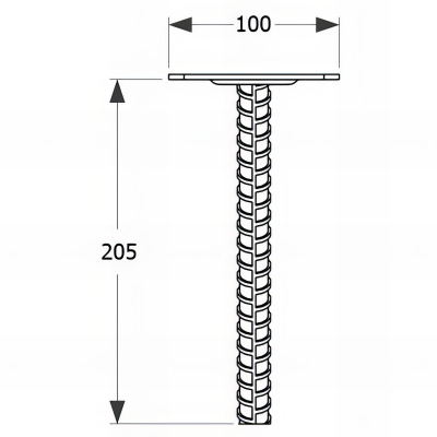 Embase pied de poteau carrée zinguée à ancrer - 100 x 205 x 3,0 mm 2