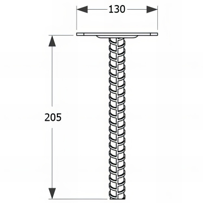 Embase pied de poteau carrée zinguée à ancrer - 130 x 205 x 3,0 mm