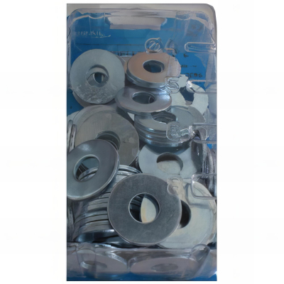 Blister de 100 rondelles plates type large M6 - Zingué - 43000602BCP100