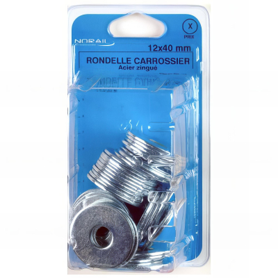 Blister de 100 rondelles carrossier 6,4 x 25 x 1,5 mm - Zingué - 46000602CP100