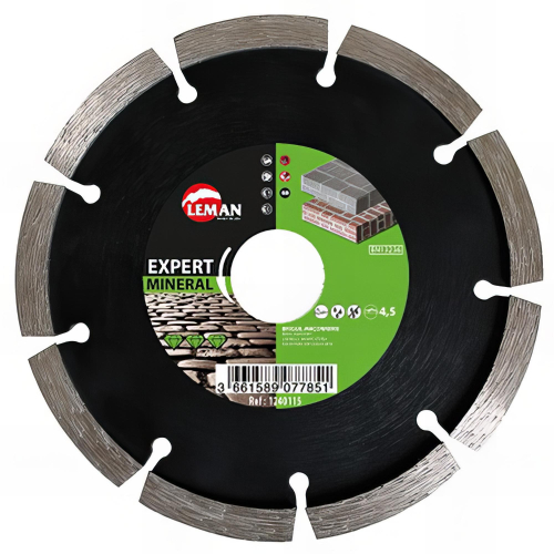Disque diamant à déjointoyer D. 125 x Al. 22,3 x Ht. 7 x ép. 6,5 mm. Mortier de jointement, brique, parpaing - 1250125 - LEMAN