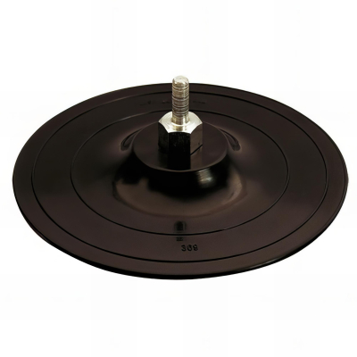 Plateau caoutchouc sur tige avec supprot auto-agrippant - D. 125 mm x Q. 8 mm - 128.16 - Leman