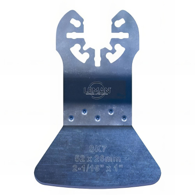 Spatule rigide - acier carbone pour outil oscillant L. 52 mm pour carrelage, béton et moquette - 4011.01 - Leman
