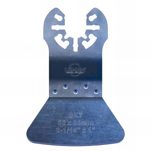Spatule rigide - acier carbone pour outil oscillant L. 52 mm pour carrelage, béton et moquette - 4011.01 - Leman
