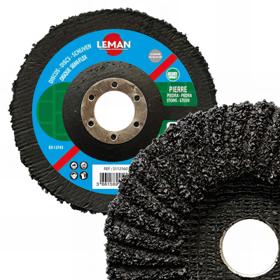 Lot de 10 disques semi-flex bombés pour pierre et béton - D. 125 x Al. 22,23 mm Gr. 60 - 5112560 - Leman