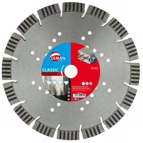 Disque diamant ségmenté D. 115 x Al. 22,23 x Ht. 10 x ép. 2 mm. Béton armé, acier - 55115 - LEMAN