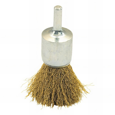 Brosse pinceau sur tige fil laitonné décapage doux bois/métal D. 22 mm - Q. 6 x 17 mm - fil 0,20 - 620.022 - Leman