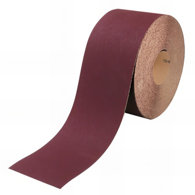 Rouleau papier corindon brun 120 mm x 25 m Gr. 120 pour bois et métal - 8212012 - Leman