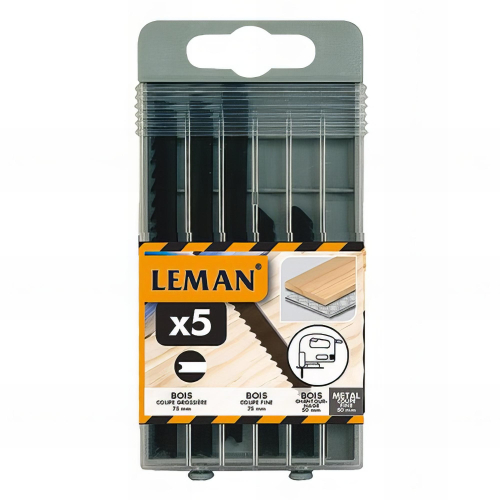 Coffret de Lot de 5 lames de scie sauteuse - 8550.05 - Leman