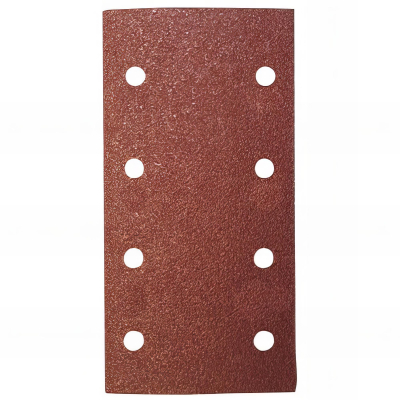 Lot de 6 patins auto-agrippant corindon 93 x 185 mm Gr. 40 - 8 trous pour bois et métal - 93185.08.01 - Leman