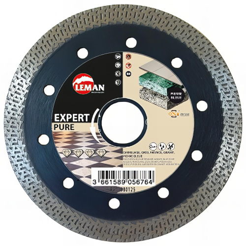 Disque diamant à croisillons D. 115 x Al. 22,23 x Ht. 10 x ép. 1,4 mm. Granit - 980115 - LEMAN