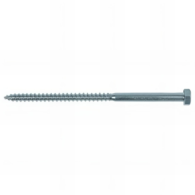 10 Tirefonds - Tête hexagonale 21 mm - D. 14 x 400 mm - Zingué - Boîte de 10 pcs