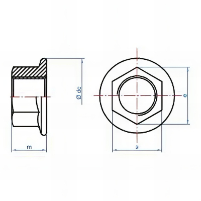 500 écrous hexagonaux M6 à embase crantée, zingué 2