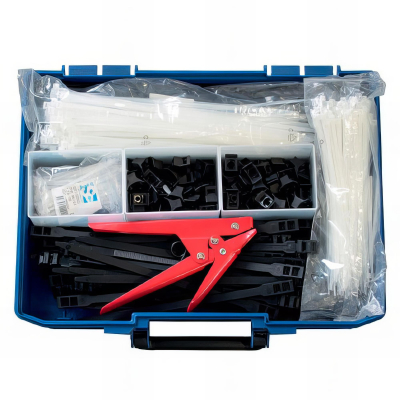 Coffret de 450 colliers de câblages polyamide, 100 embases et pince pour collier CT-9 - COF-ELECOL - Scell-it