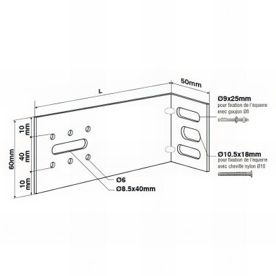 75 équerres de bardage - L. 120 mm