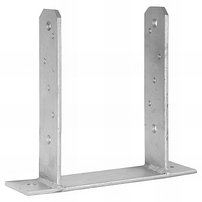 Embase pied de poteau en TT zinguée à visser - 200 x 200 x 50 x 5,0 mm