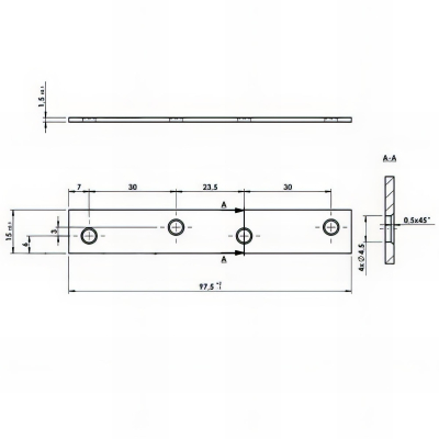 Connecteur plat étroit galvanisé - 98 x 17 x 2,0 mm 2