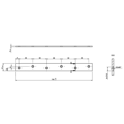 Connecteur plat étroit galvanisé - 196 x 19 x 2,0 mm 2