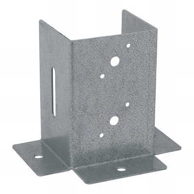 Pied de poteau ouvert galvanisé à visser - 46 x 100 x 1,5 mm