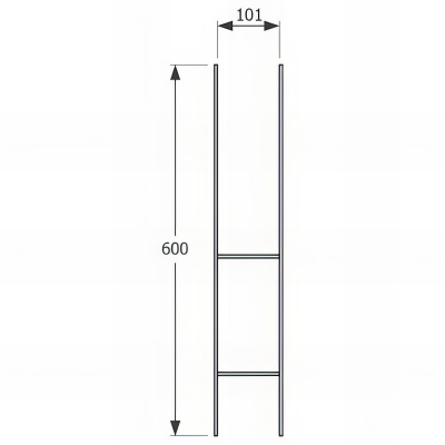 Pied de poteau en H zingué à sceller - 101 x 600 x 6,0 mm 2