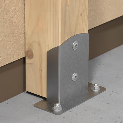 Demi pied de poteau galvanisé à visser - 162 x 200 x 3,0 mm 2