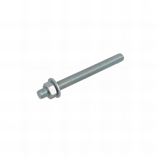 12 tiges pour scellement chimique 5.8 acier Zn - 10 x 130 + écrou + rondelle