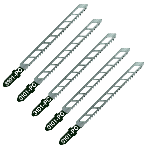 5 Lames scie Sauteuse CV (pour bois/plexi) Dents fraisées croisées 75/100Mm - 2,5mm