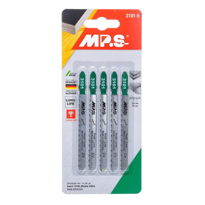 5 Lames scie Sauteuse CV (pour bois/plexi) Dents fraisées croisées Conique 75/100Mm - 2.5mm