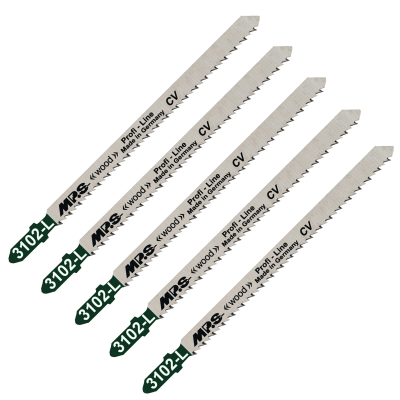 5 Lames scie Sauteuse CV (pour bois/plexi) Dents fraisées croisées Conique 110/132Mm - 2,5mm