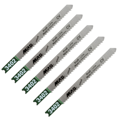 5 Lames scie Sauteuse CV (pour bois/plexi) Dents fraisées croisées Conique 75/100Mm - 2,5mm